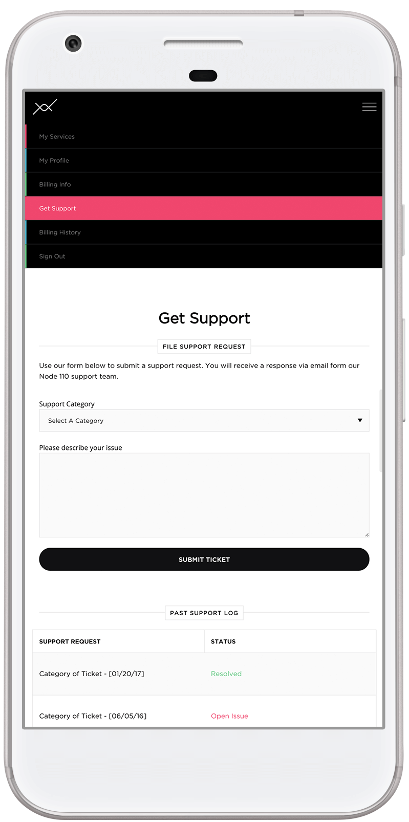 Node 110 Responsive